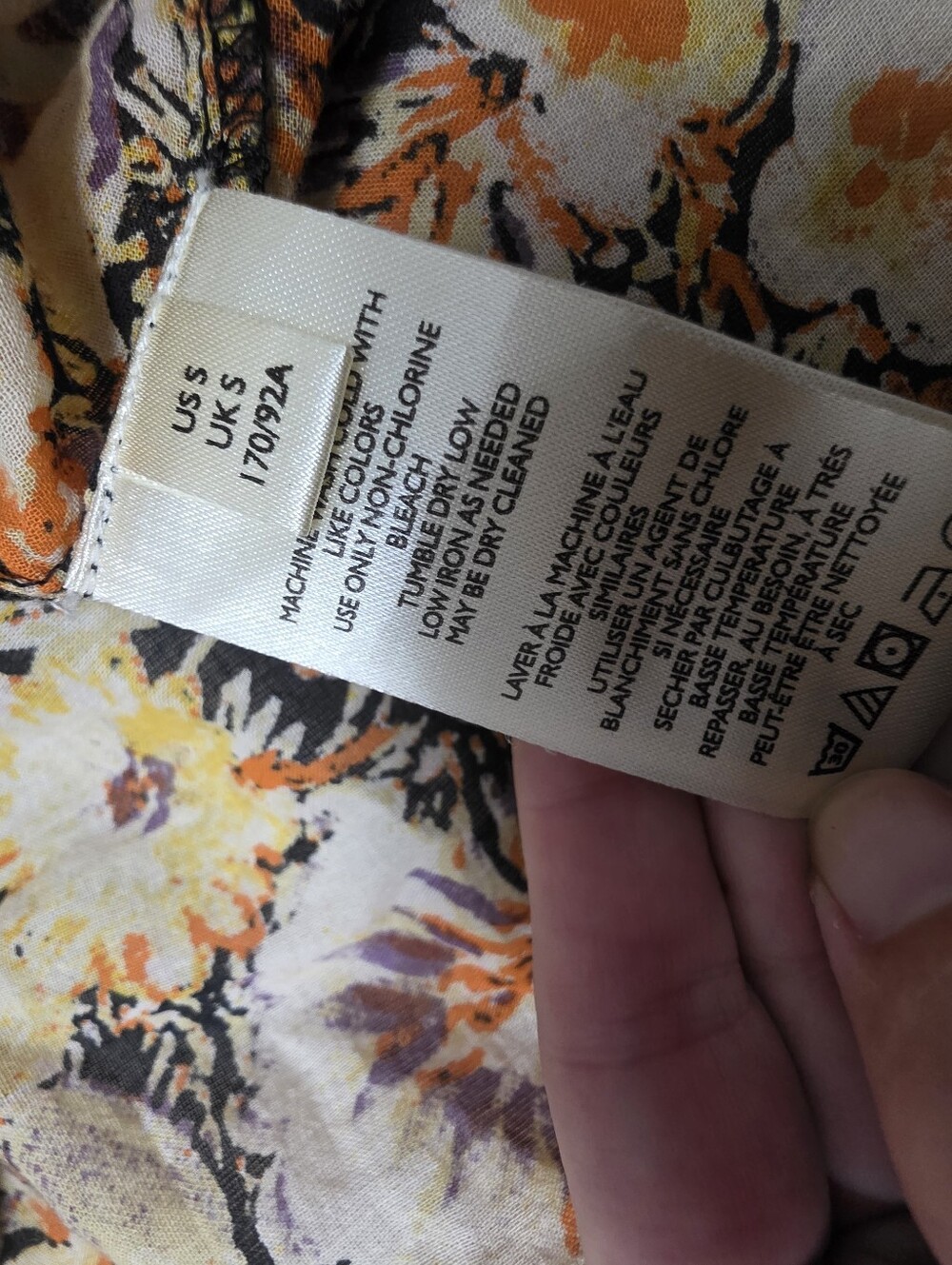 Free People We The Free Cool Meadow Printed Boho floral Top small Oversized - Picture 8 of 10